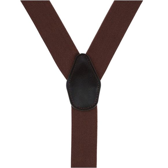 CTM Men's 1.375 Inch Wide Solid Color Y-Back Button-End Suspenders - Picture 2 of 5